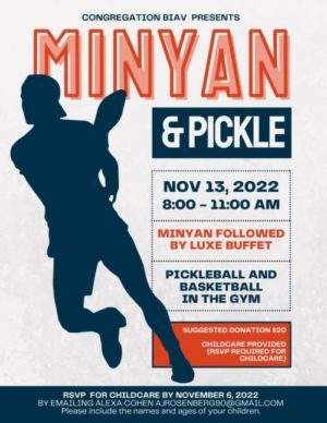 Men's November Wellness Program-Minyan & Pickle