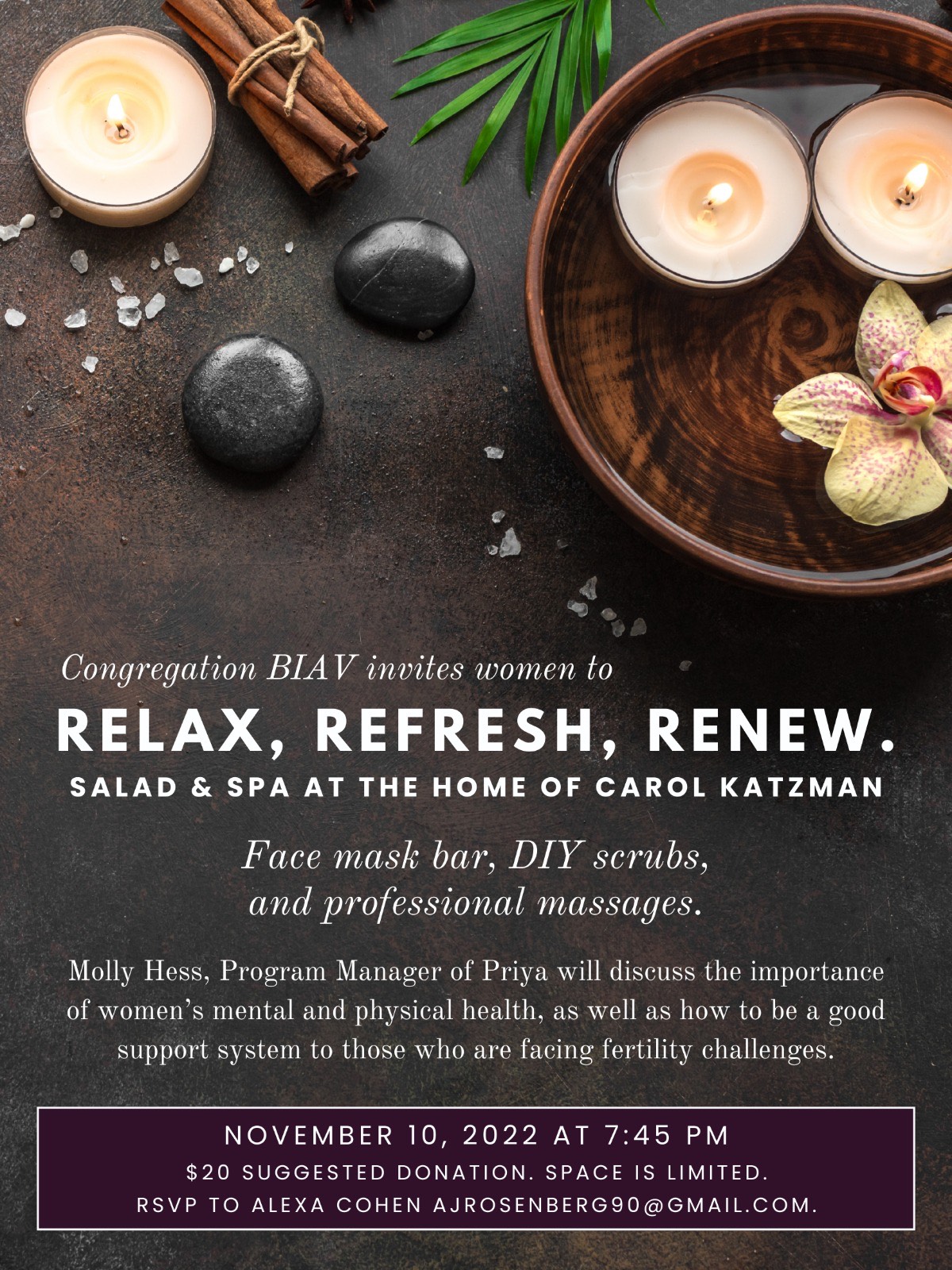 Women's November Wellness Program-Relax, Refresh, Renew