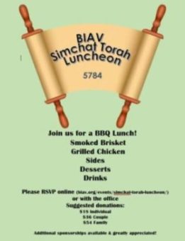 Simchat Torah luncheon