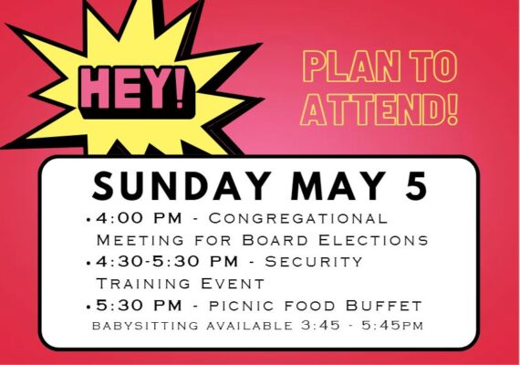 Congregational Day Picnic Buffet - May 5, 2024