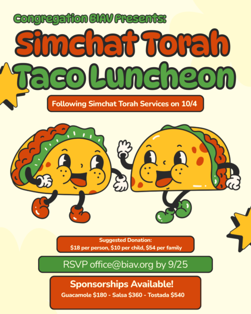 Simchat Torah 2026 - Taco Luncheon